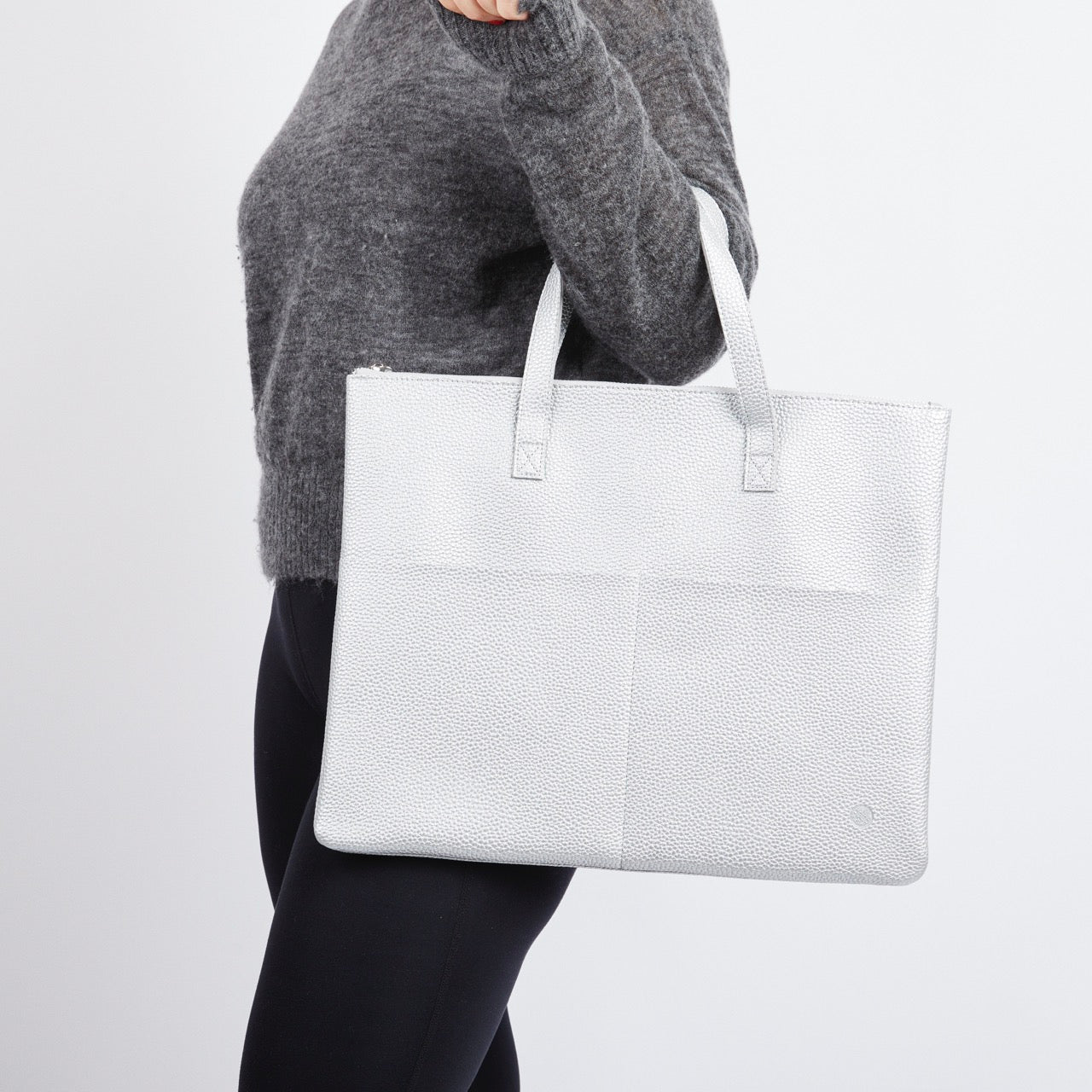 Tucuman Tote Bag in Sparkly Silver Luxe