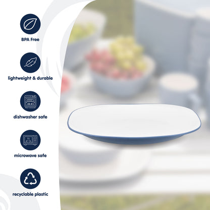 Blue Pool Set of 4 Two-Tone Matte Plates