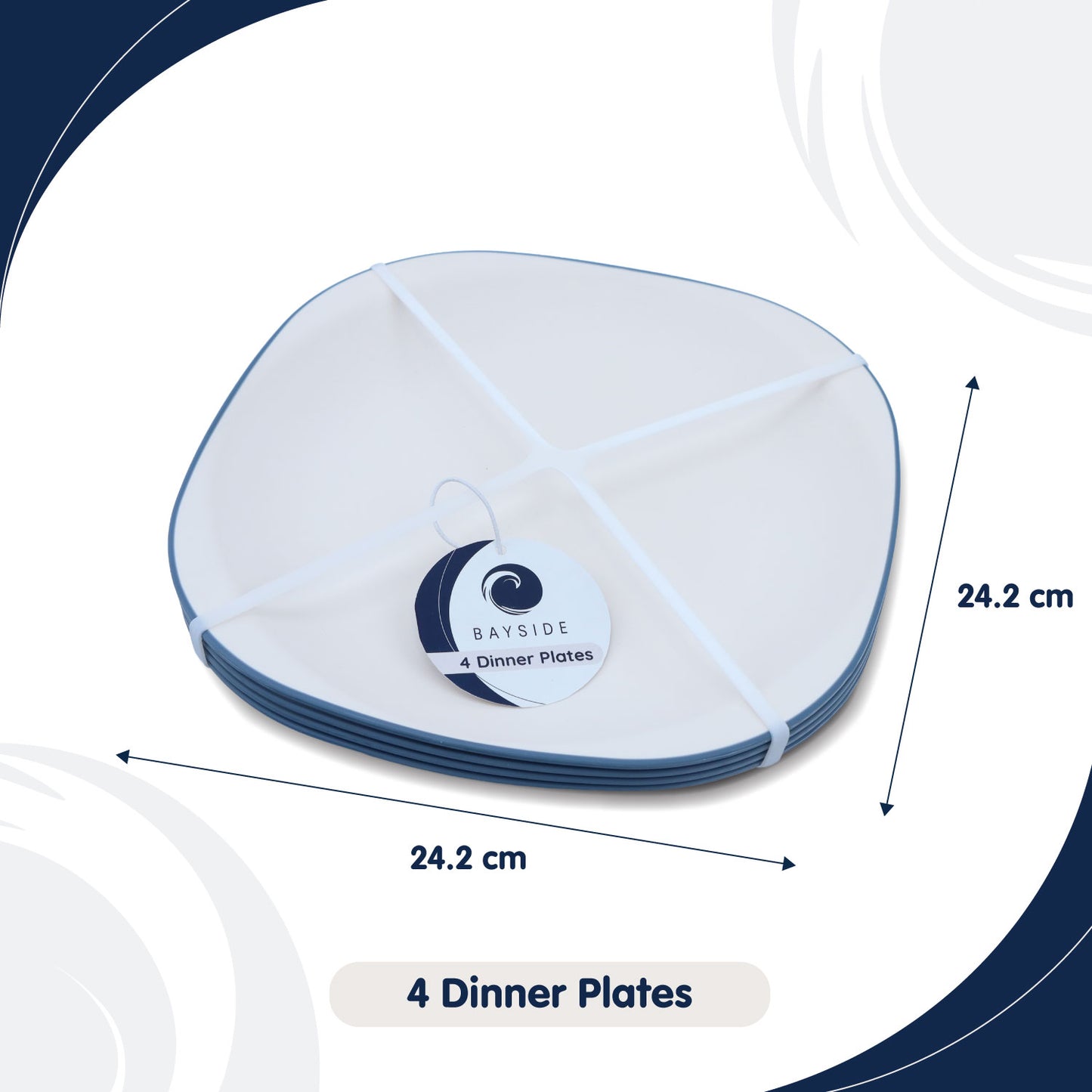 Blue Pool Set of 4 Two-Tone Matte Plates