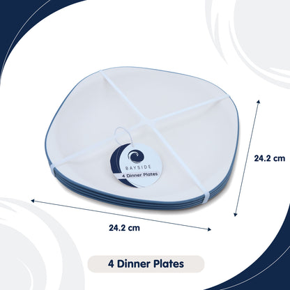 Blue Pool Set of 4 Two-Tone Matte Plates