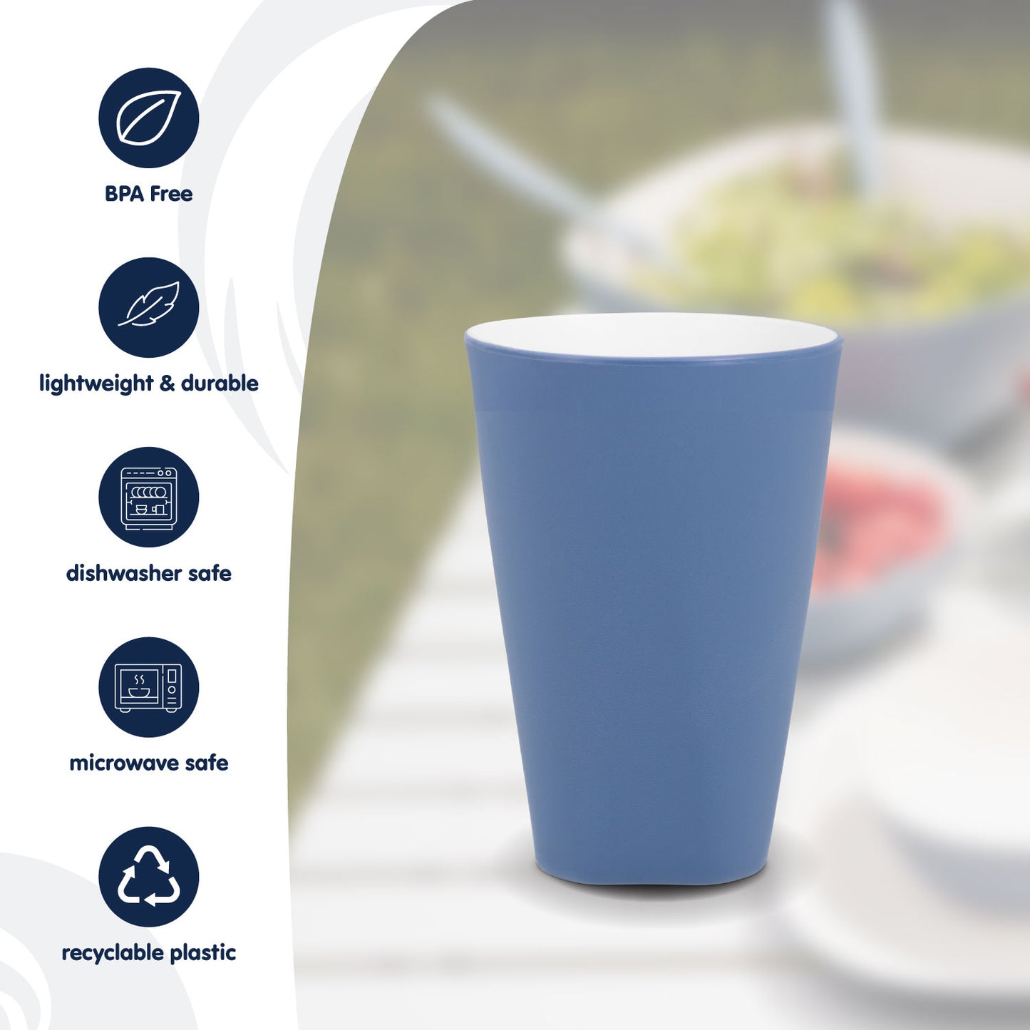 Blue Pool Set of 4 Two-Tone Tumblers