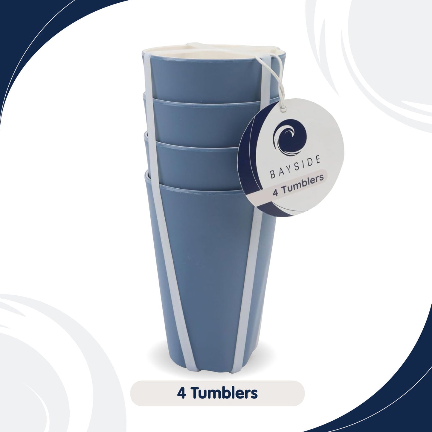 Blue Pool Set of 4 Two-Tone Tumblers