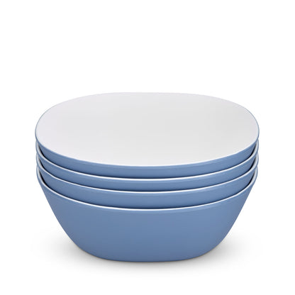Blue Pool Set of 4 Two-Tone Bowls