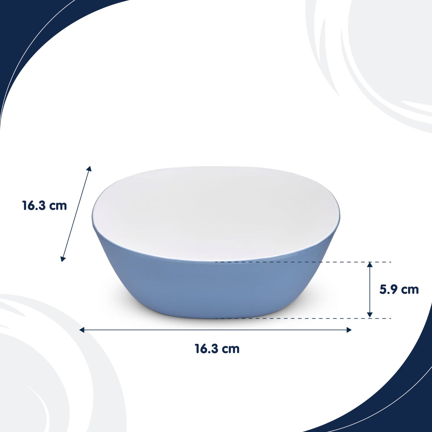 Blue Pool Set of 4 Two-Tone Bowls