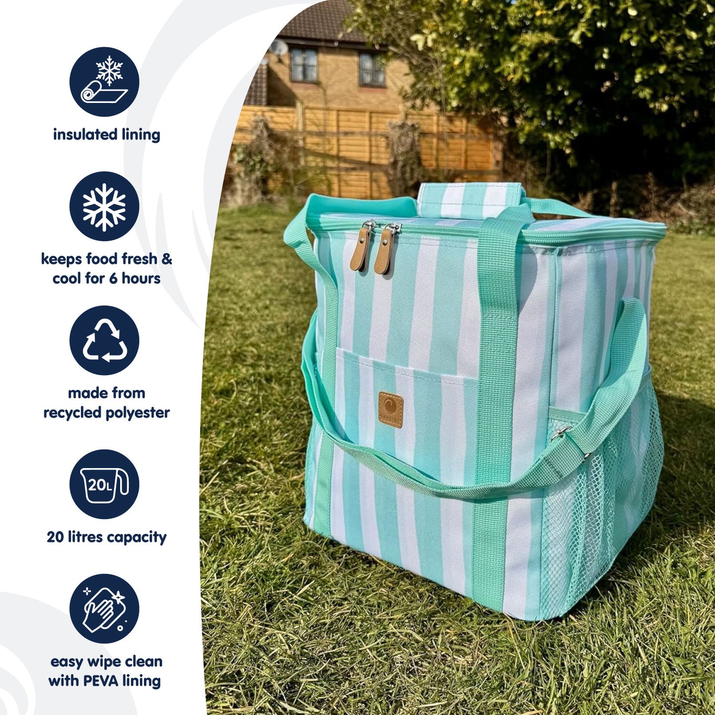 Whitesands Striped Family Cool Bag