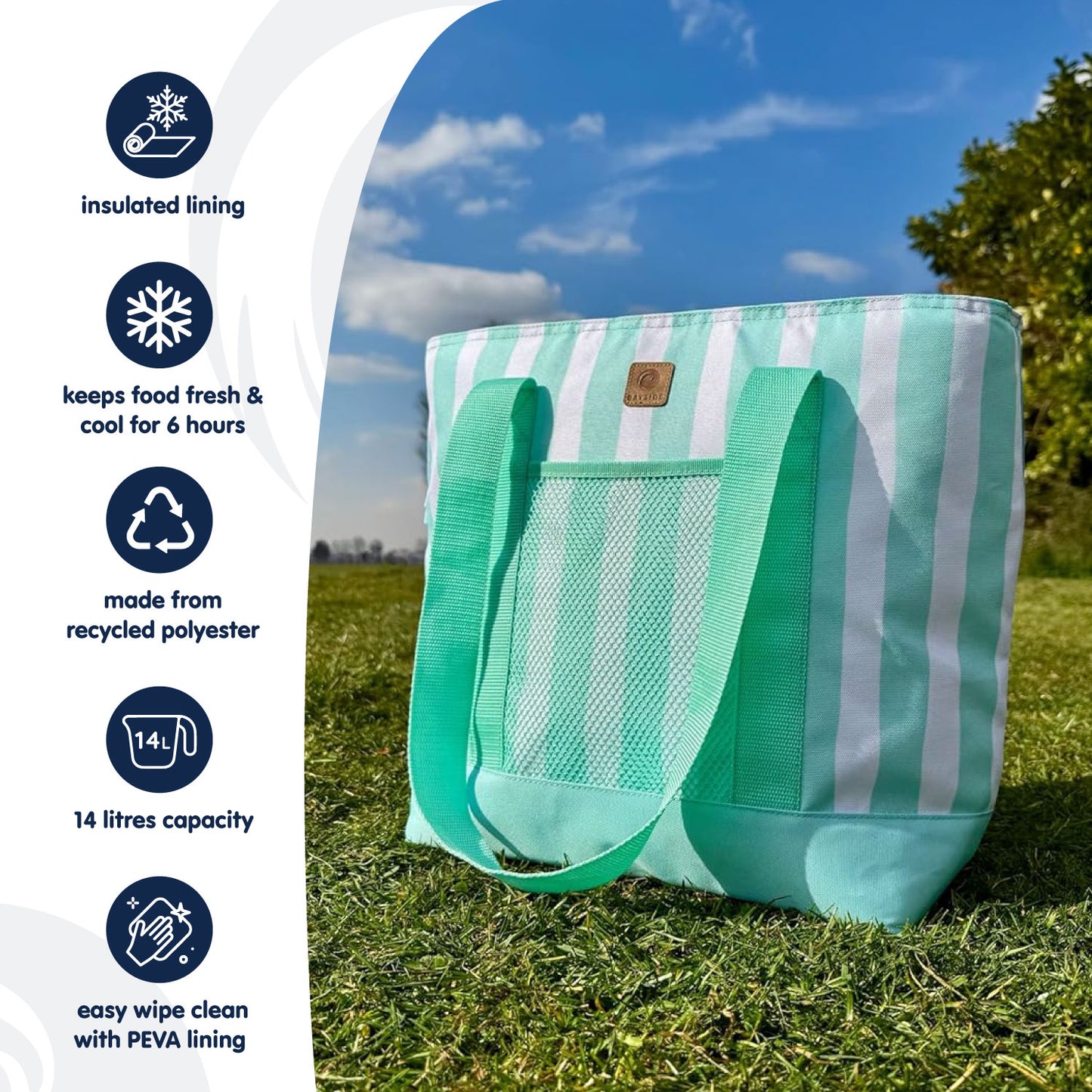 Whitesands Striped Tote Cool Bag