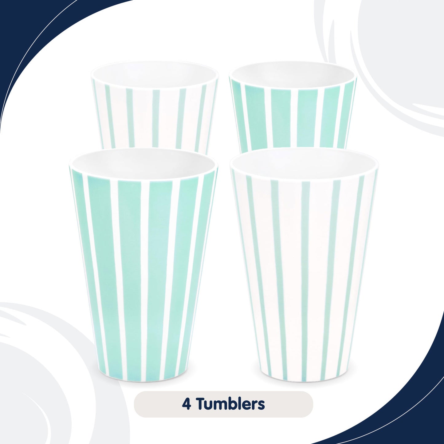 Thurlestone Set of 4 Striped Tumblers (RPET)