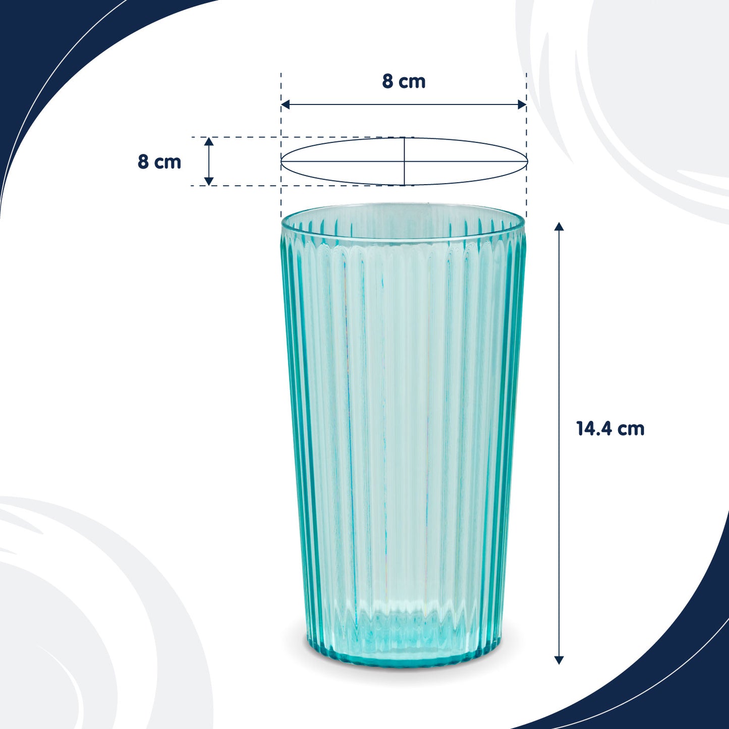 Thurlestone Set of 4 Mint Ridged Tumblers (RPET)
