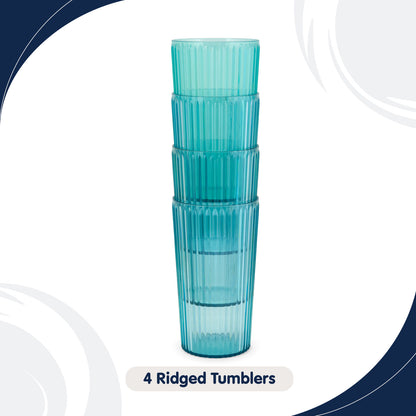 Thurlestone Set of 4 Mint Ridged Tumblers (RPET)