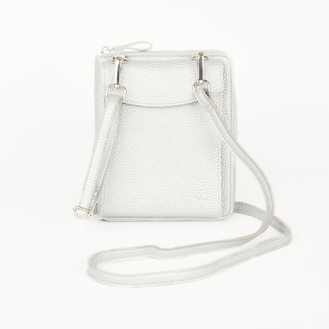 Crossbody Bag in Sparkly Silver Luxe