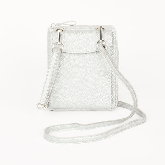 Crossbody Bag in Sparkly Silver Luxe