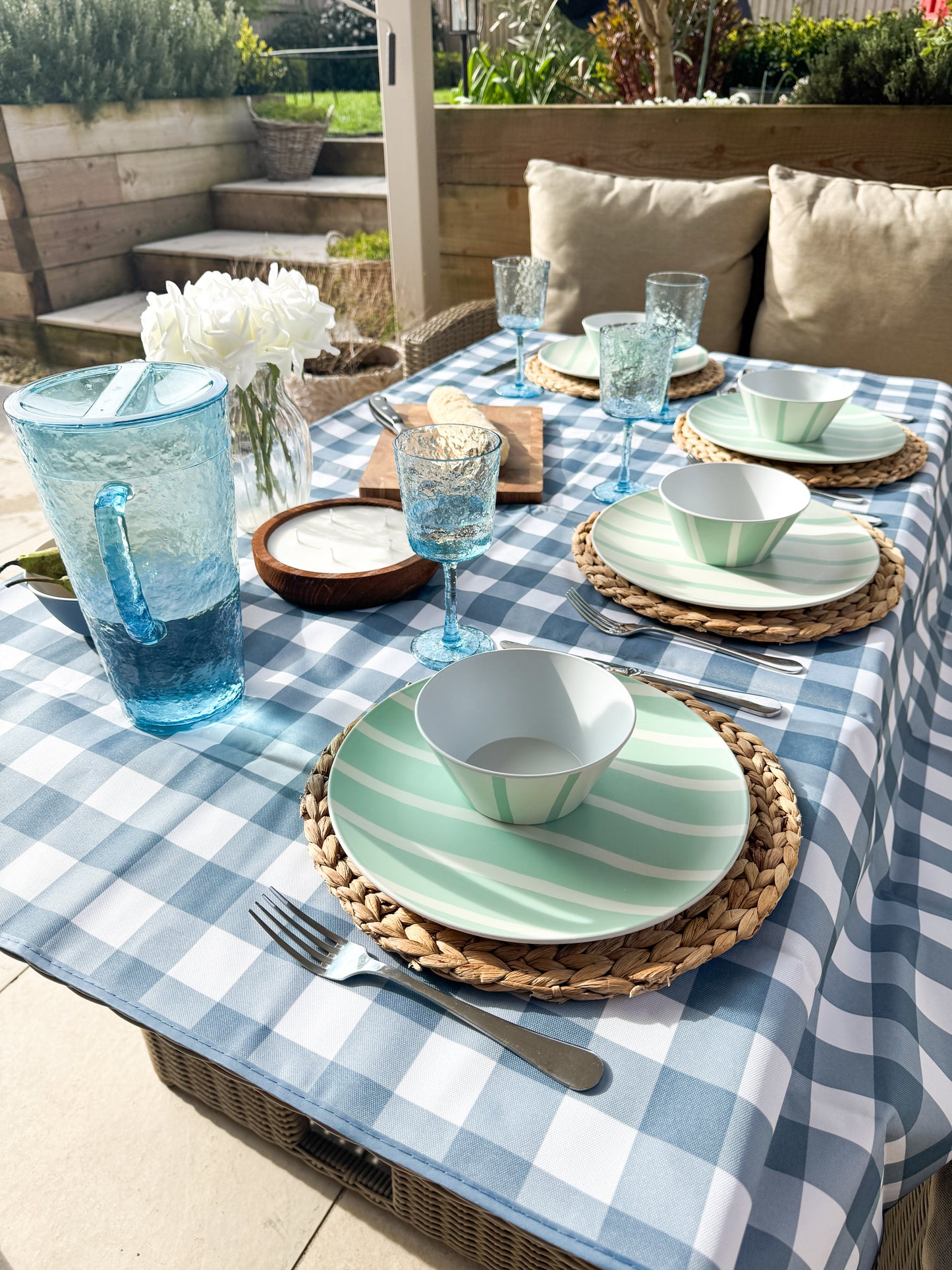 Thurlestone Set of 4 Striped Dinner Plates (RPET)