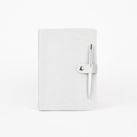 Notebook Journal in Sparkly Silver Luxe + a free silver blade ball pen worth £9.99