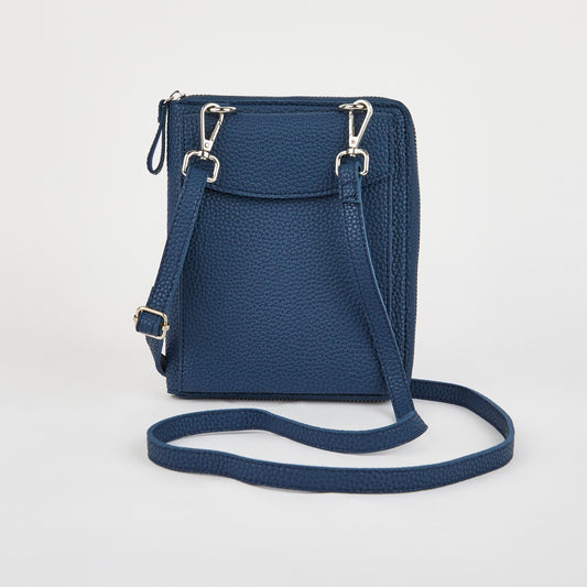 Navy Columbian Cross Body Handbag