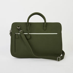 balsas document and laptop portfolio bag olive green
