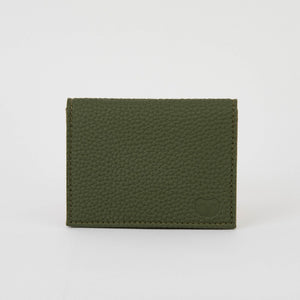 cape card vegan wallet olive green